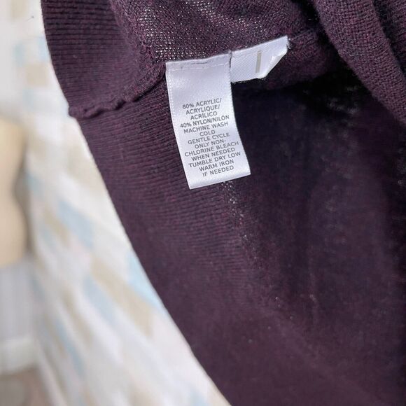 LOFT Relaxed Swing Sweater Brown Ribbed Sleeve Stretchy Knit Casual Womens XS - Picture 7 of 8